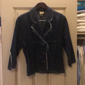 Todd Oldham Jeans Jacket Fitted 3/4 Sleeve Medium